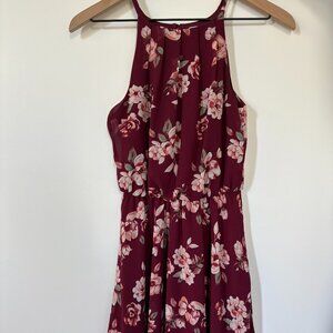 Francesca's Floral Red and pink dress